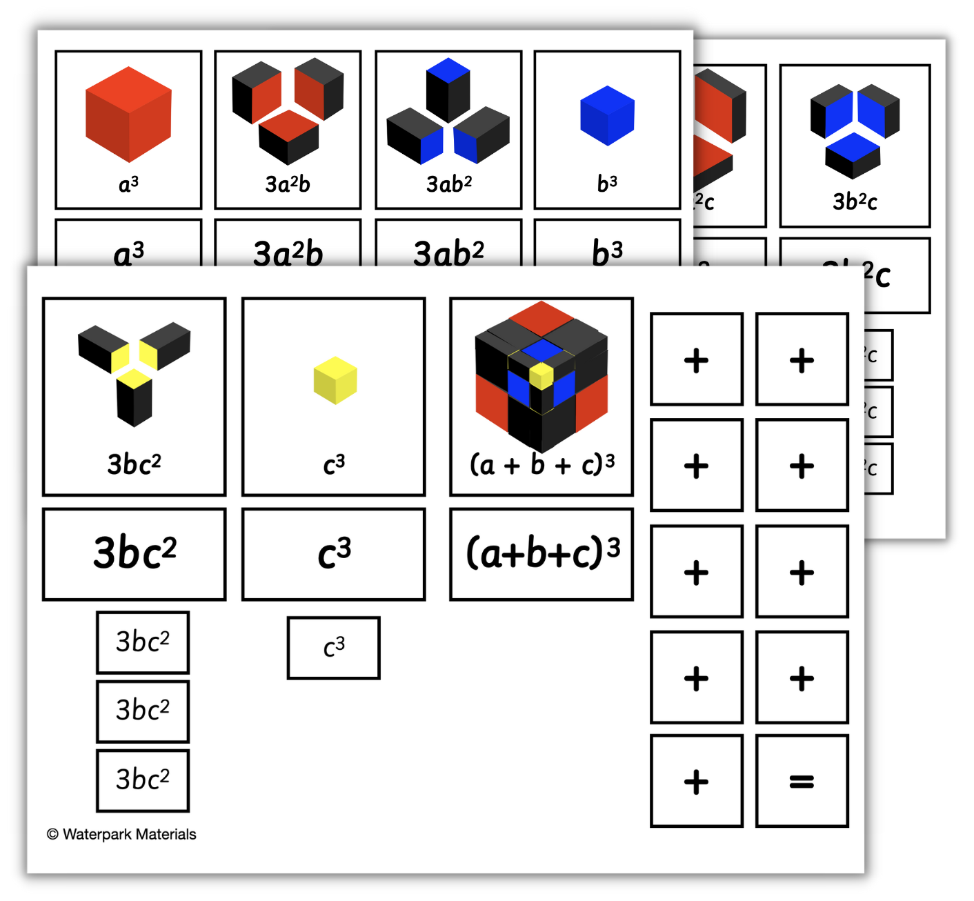 Montessori Trinomial Cube Formula and Labels